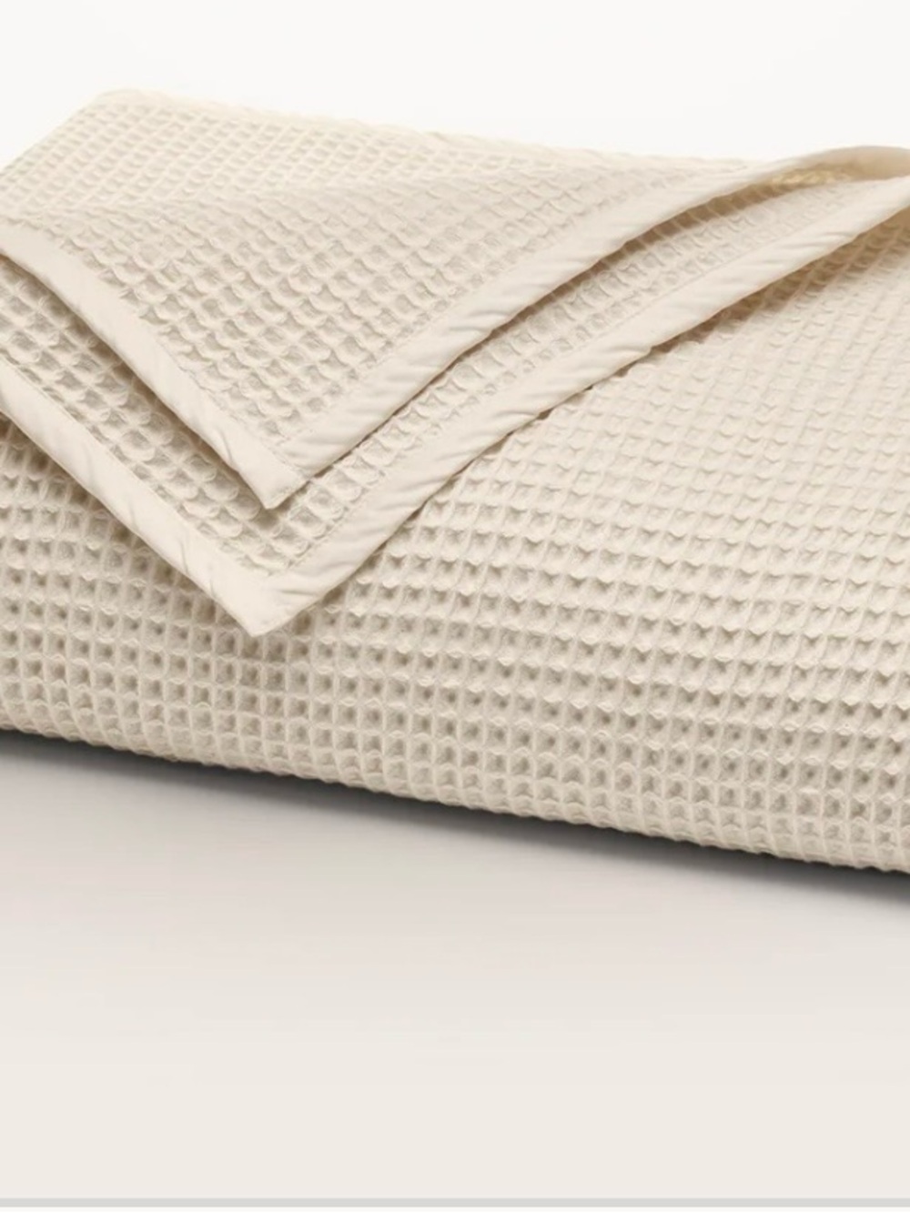 Boll & Branch 100% cotton waffle King size blanket in NEUTRAL